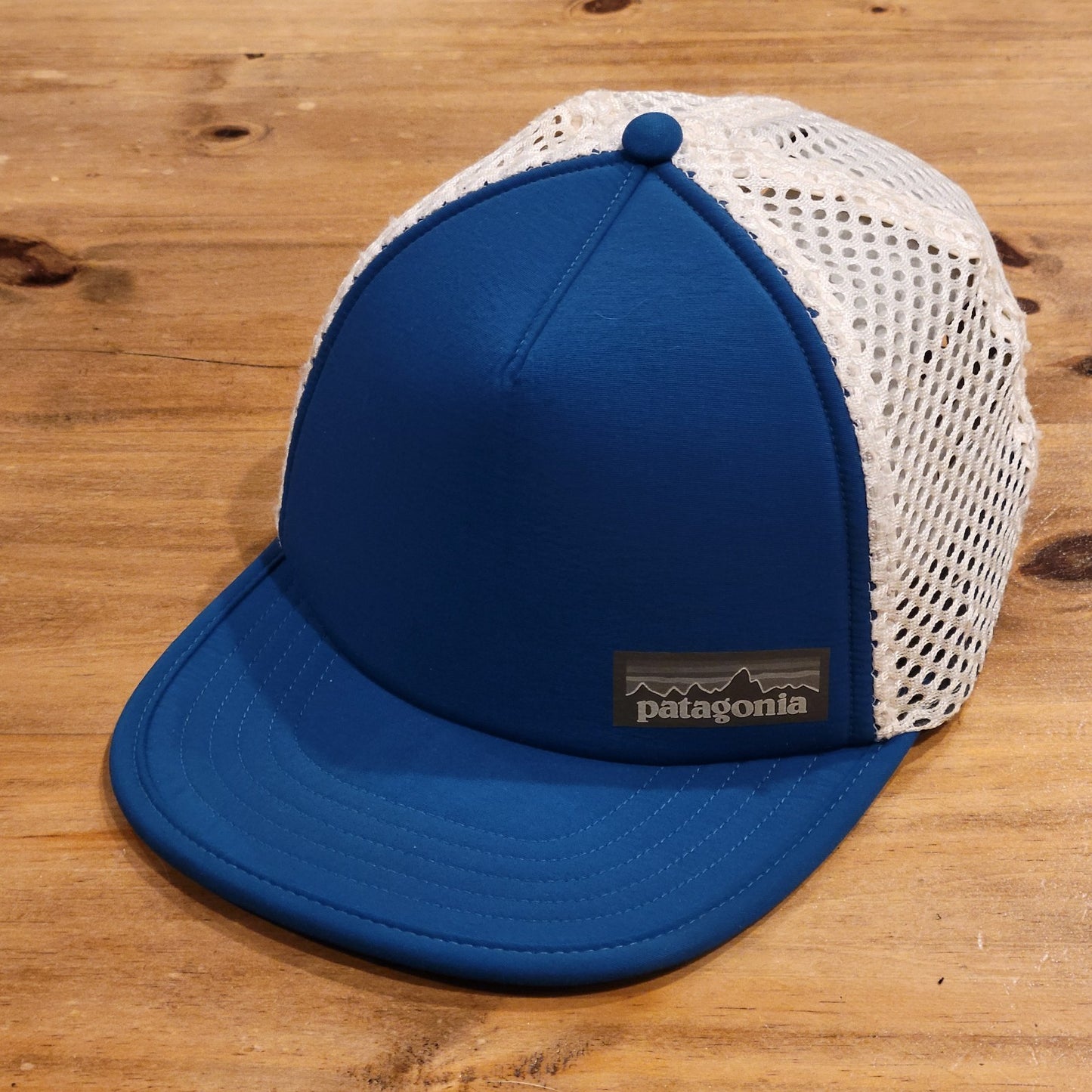 Patagonia Duckbill Trucker Hat Blue White Mesh Running Cycling Trail Cap OS