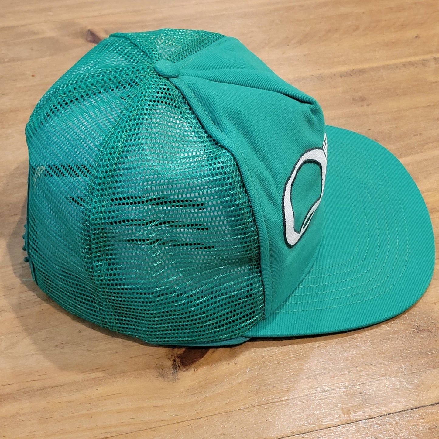 Vintage Quaker State Racing Hat Snapback Trucker Green Made USA Race Car Oil