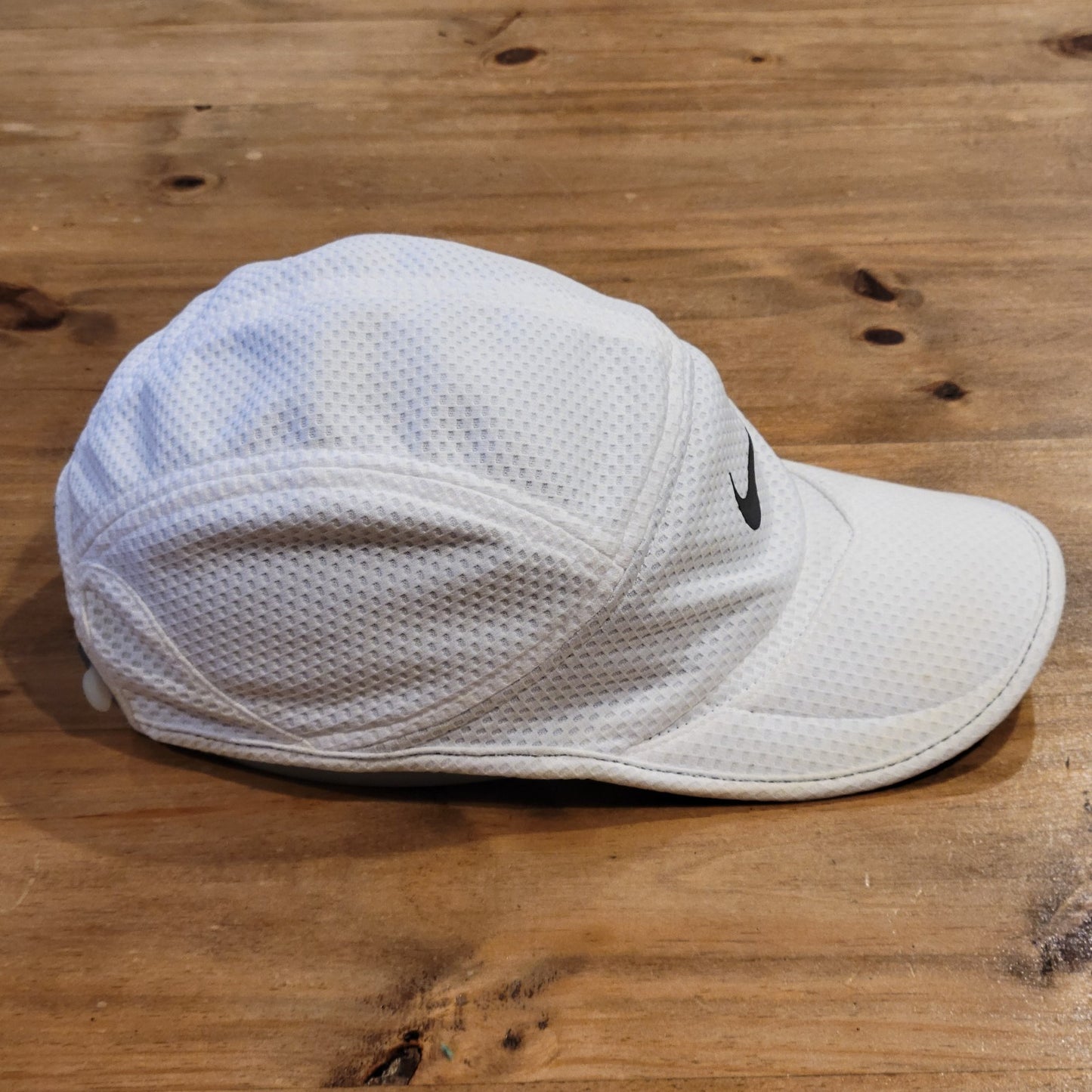 Vintage Nike Daybreak 5 Panel Hat Strap Back White Mesh Running Y2K