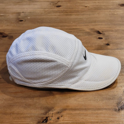 Vintage Nike Daybreak 5 Panel Hat Strap Back White Mesh Running Y2K