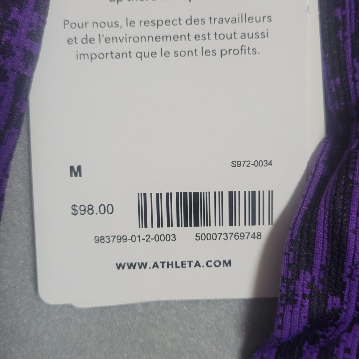 Athleta Flurry Elemental Turtleneck Top Base Layer Long Sleeve Purple Thumbholes
