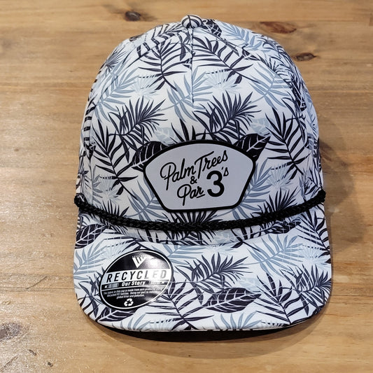 Palm Trees & Par 3's Hat Snapback Leaf Hawaiian AOP Allover One Size Golf