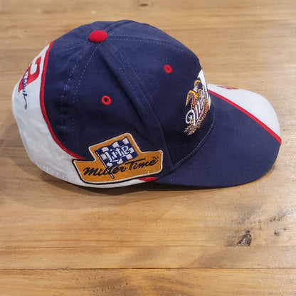 Vintage Miller Lite Rusty Wallace NASCAR Hat Snapback Blue White 90s #2 Racing