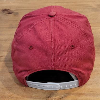 Links Style Golf Hat Snapback Red One Size Patch Golfer Adjustable