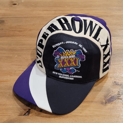 New England Patriots Super Bowl XXXI Wave Wrap Swirl Eastport Snapback Hat 1997