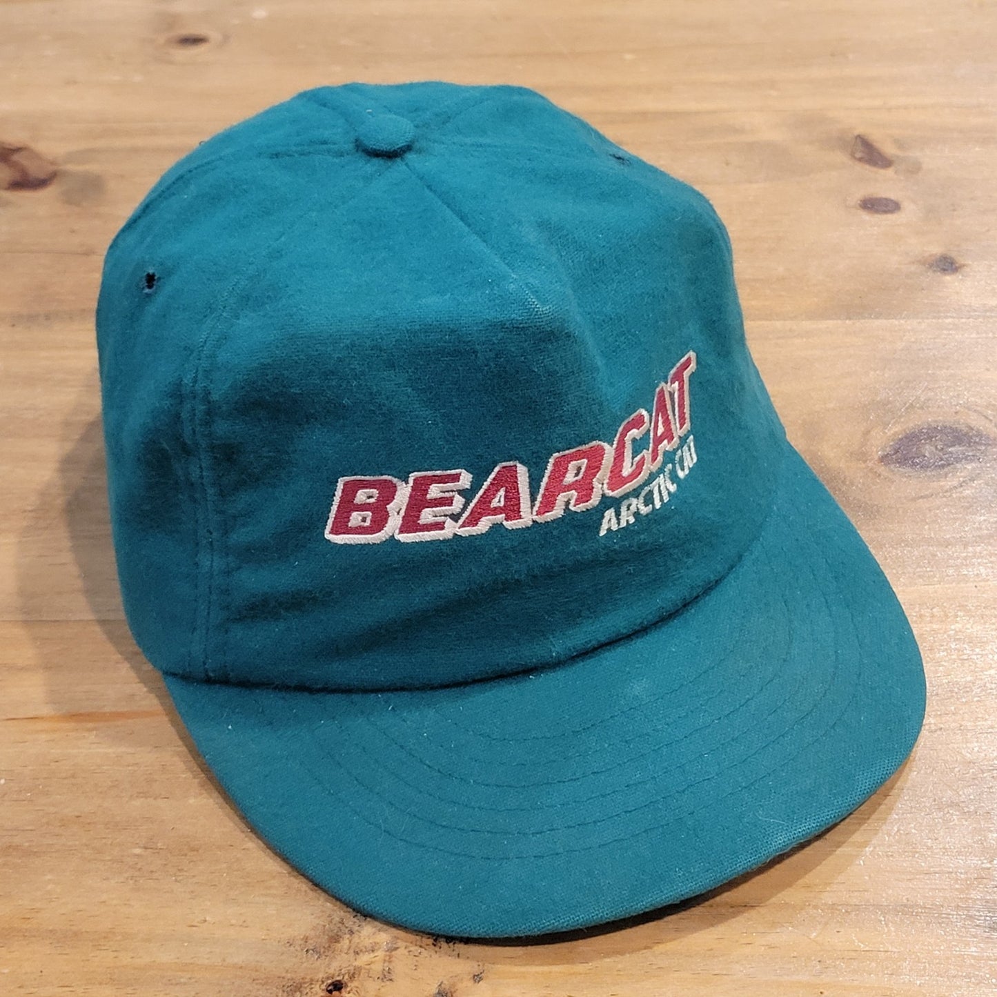 Vintage BearCat Artic Cat Hat Snapback Green Articwear Made USA 80s 90s