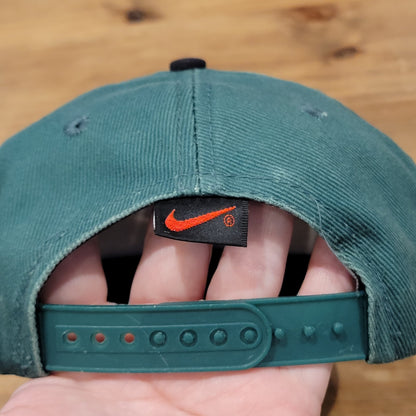 Vintage Nike Hat Cap Snapback Green Blue White Swoosh Youth Kids Boys 90s