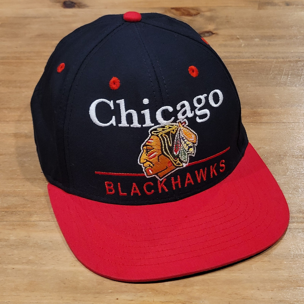Chicago Blackhawks Hat Snapback Vintage Hockey NHL Bar Logo One Size