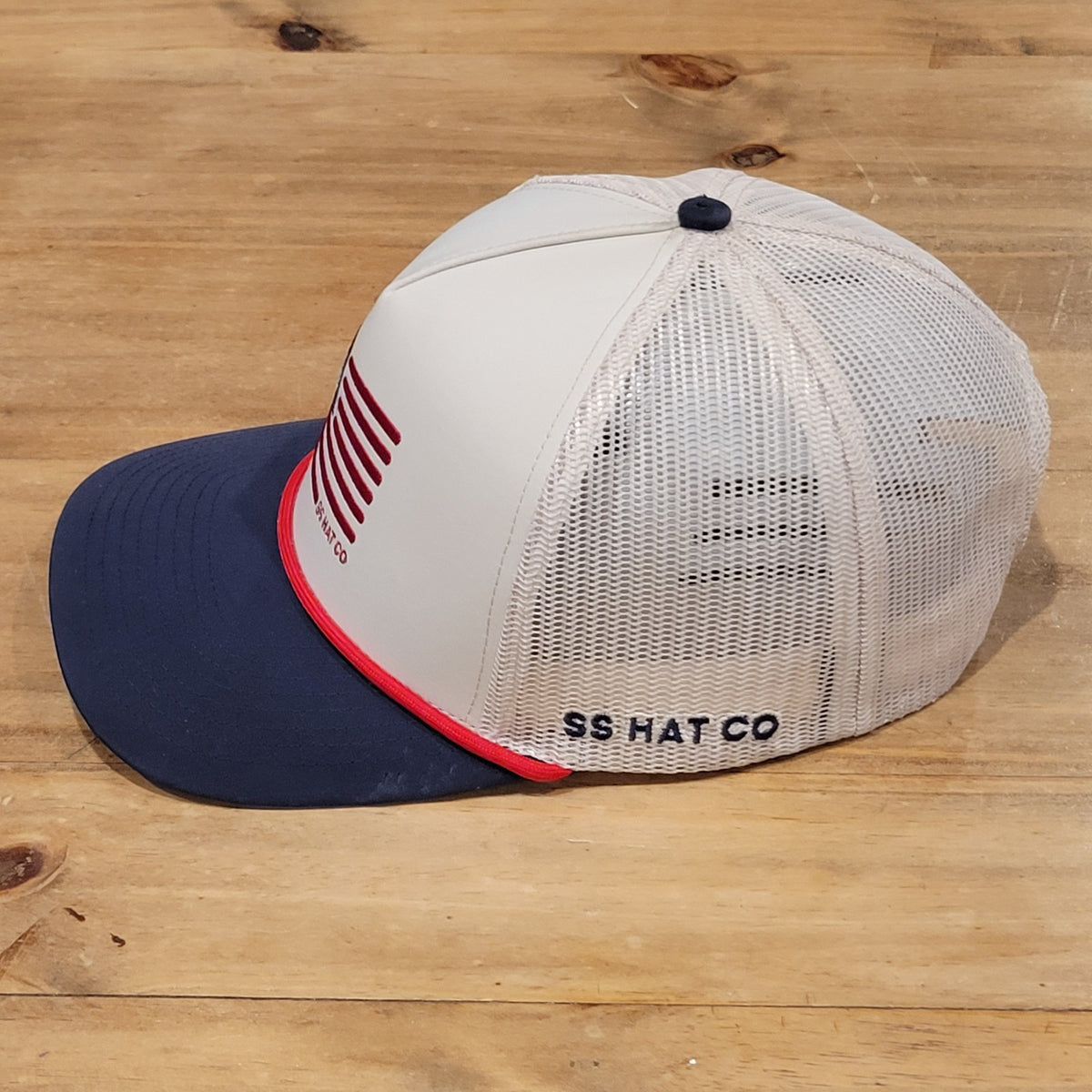 Southern String Hat Co Snapback Deer USA Flag Rope Mesh Back Brown Outdoor