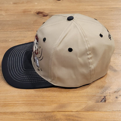 Vintage Taz Tasmanian Devil Six Flags Hat Brown Yield Sign One Size 90s 1997