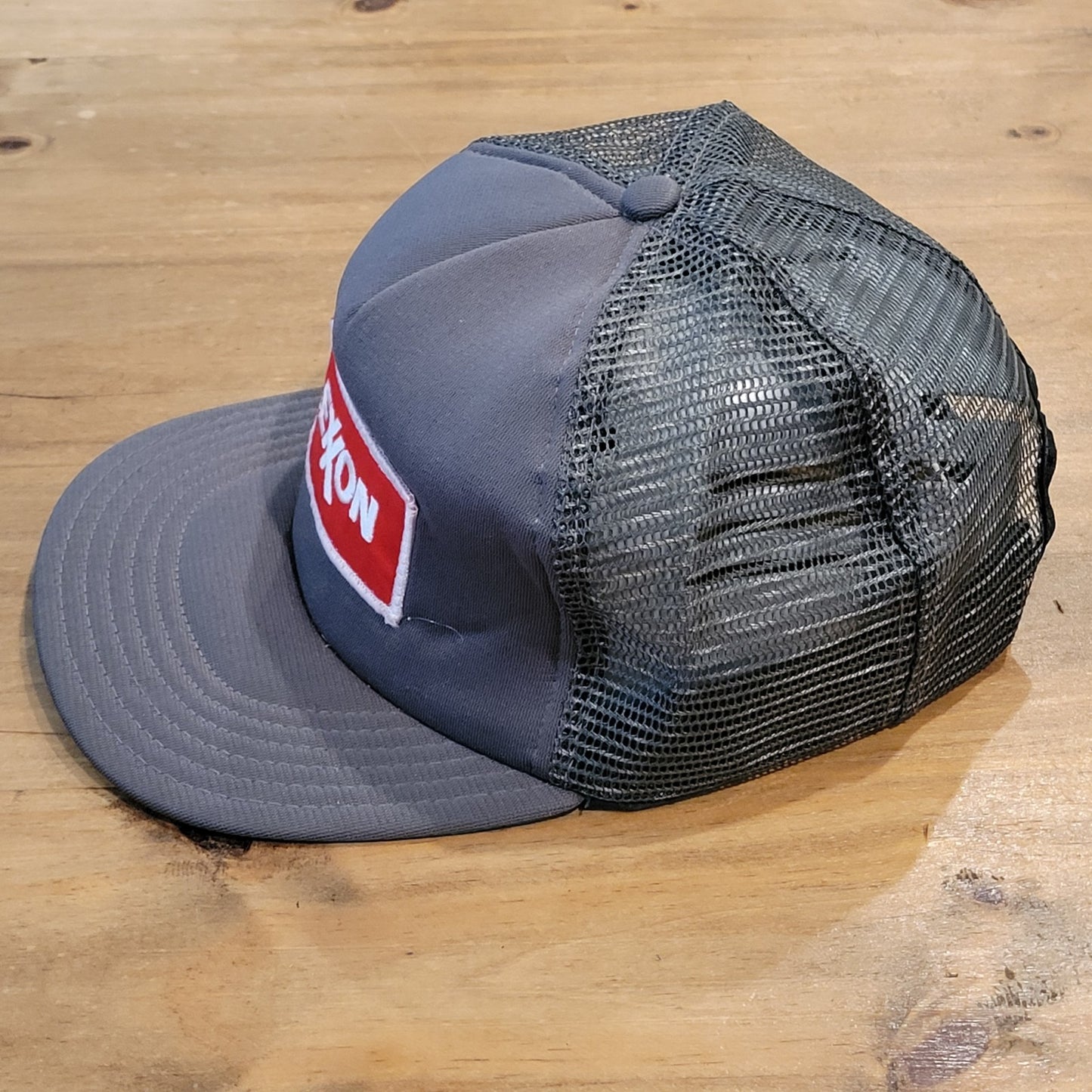 Vintage Exxon Oil Gas Trucker Hat Snapback Gray Mesh 80s 90s One Size Made USA