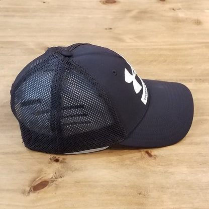 Under Armour Hat Cap Snapback Black Mesh Back White UA Big Logo One Size