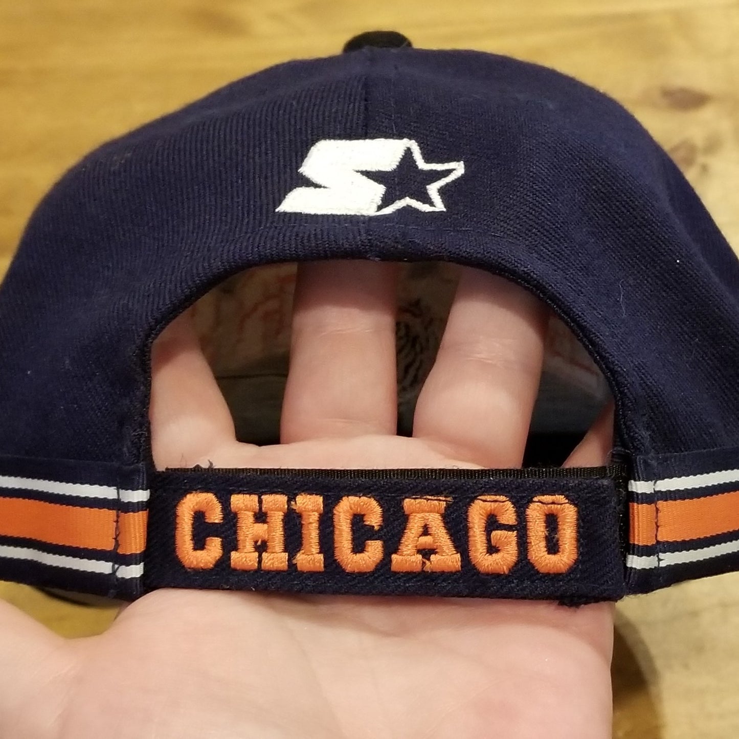 Vintage Chicago Bears Starter Hat Strap Back Wool Blend 90s NFL Pro-Line Stripe