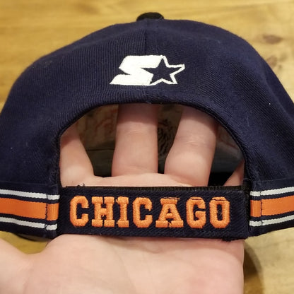 Vintage Chicago Bears Starter Hat Strap Back Wool Blend 90s NFL Pro-Line Stripe