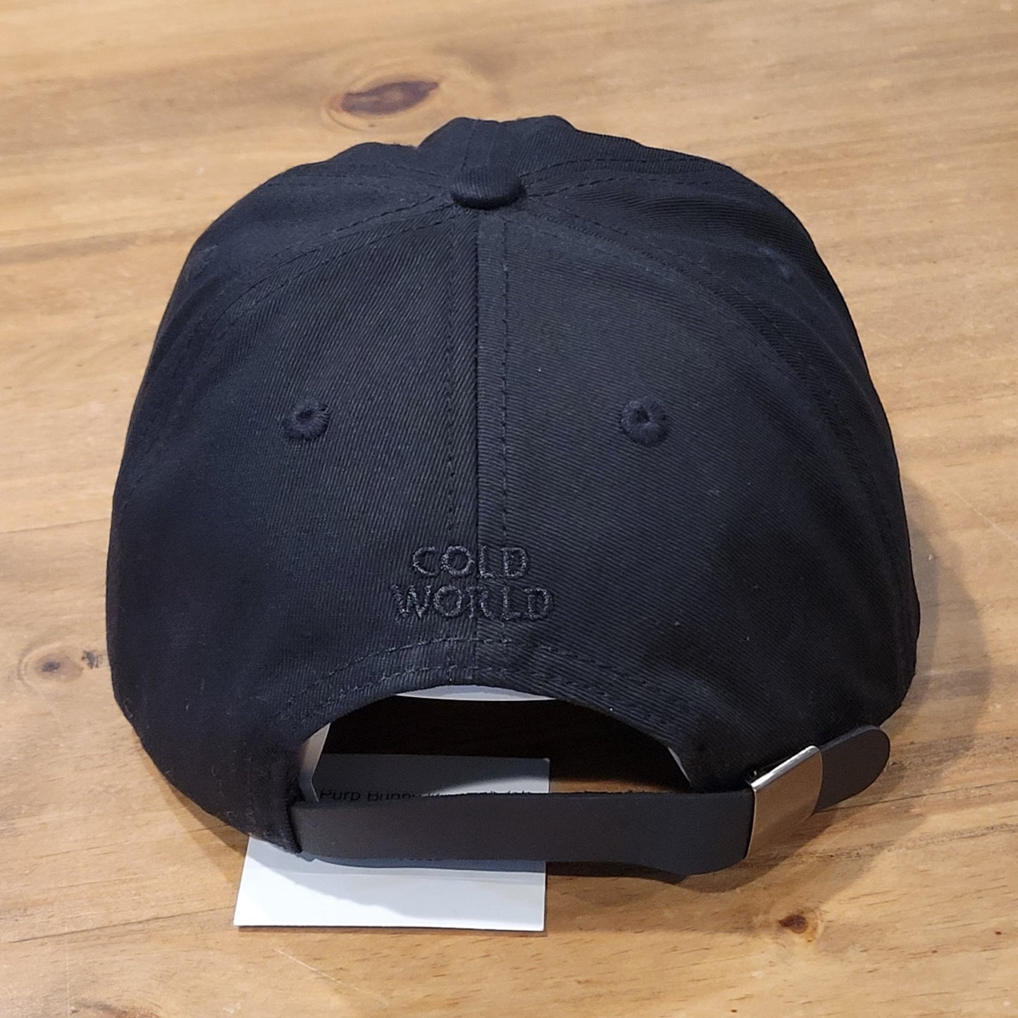 Cold World Black Baseball Cap Hat Purple Rabbit Embroidered Logo Adjustable NWT