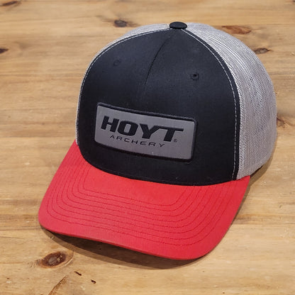 Hoyt Archery Hat Snapback Black Red Gray Patch Bow Hunting Hunter Trucker