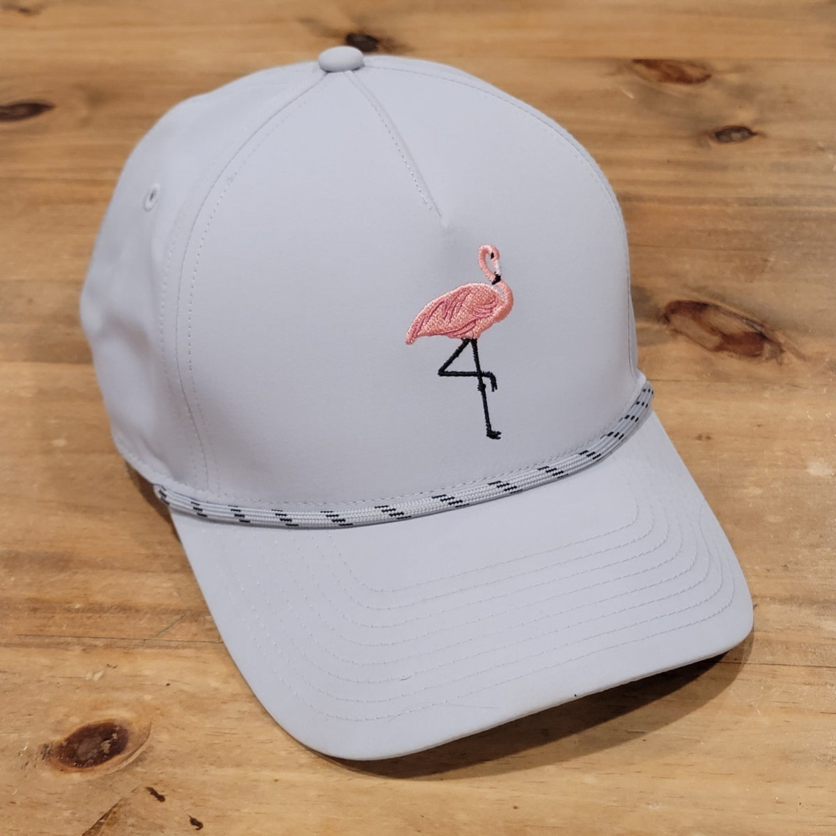 Flamingo Golf Hat Cap Snapback Gray Rope Golfer One Size Adjustable