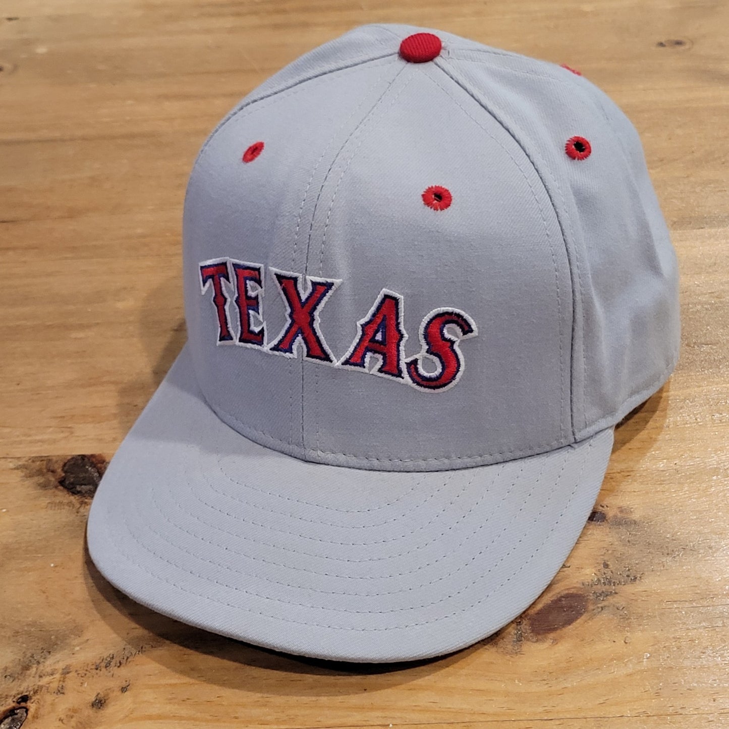 Vintage Texas Rangers Hat New Era Sz7 1/2 Arch Gray 90s 5950 Pro Wool Made USA