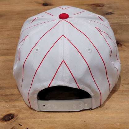 Vintage Cincinnati Reds Hat New Era Snapback White Red Pinstripe 90s Pro Model