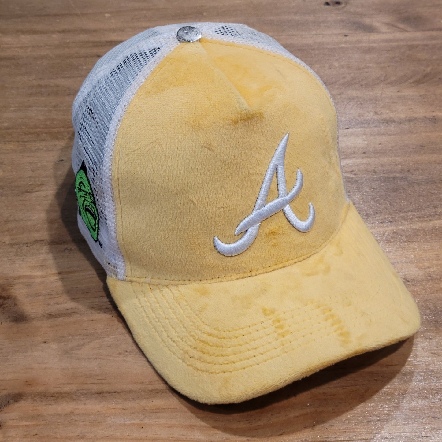 Atlanta Braves Hat Cap Cowboy Atelier Yellow Mesh Back Trucker Nocahoma One Size