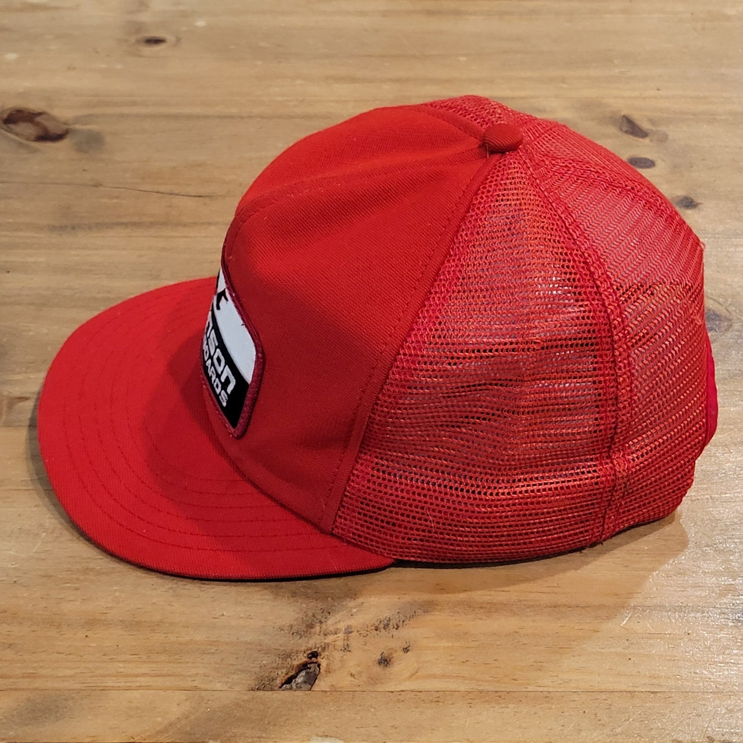 Vintage Johnson Outboards Motor Hat Snapback Red Fish Boating Patch Trucker