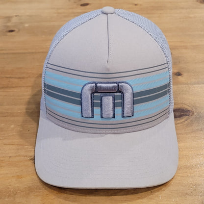 Travis Mathew Hat Size S/M Flex Stretch Fitted Golf Mesh Back Striped Golfer