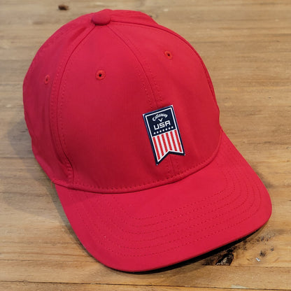 Callaway Golf USA Flag Logo One Size Red Snapback Adjustable Golfer
