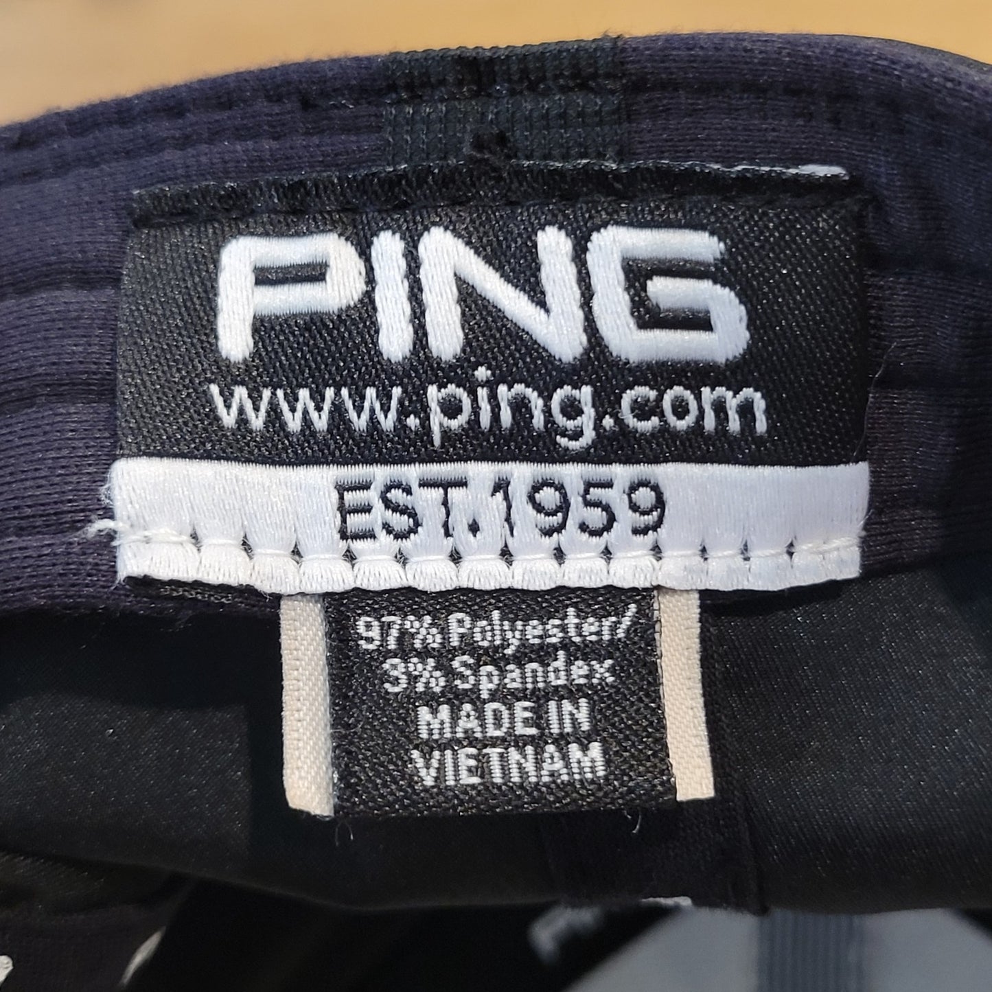 Ping Golf Hat Cap Size L/XL Flex Stretch Fitted Black White Spell Out Golfer