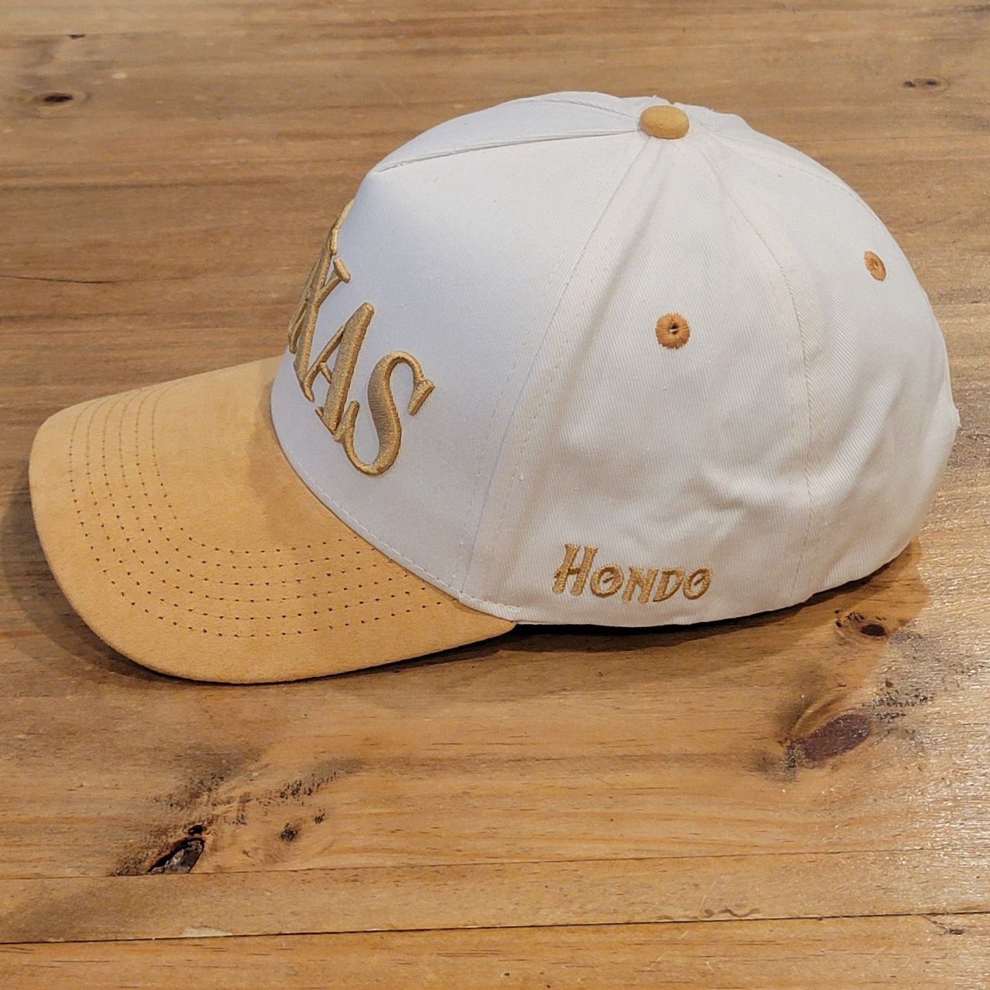 Texas Hondo Hat Co Snapback Brown White Spell Out One Size