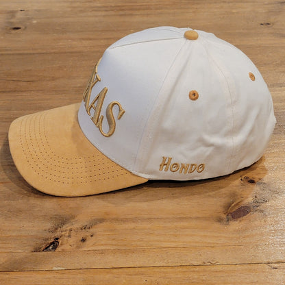 Texas Hondo Hat Co Snapback Brown White Spell Out One Size