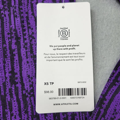Athleta Flurry Elemental Turtleneck Top Base Layer Long Sleeve Purple Thumbholes