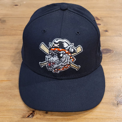 Vintage Erie SeaWolves pirate wolf logo Hat New Era Size 7 3/8 Wool 59Fifty MiLB