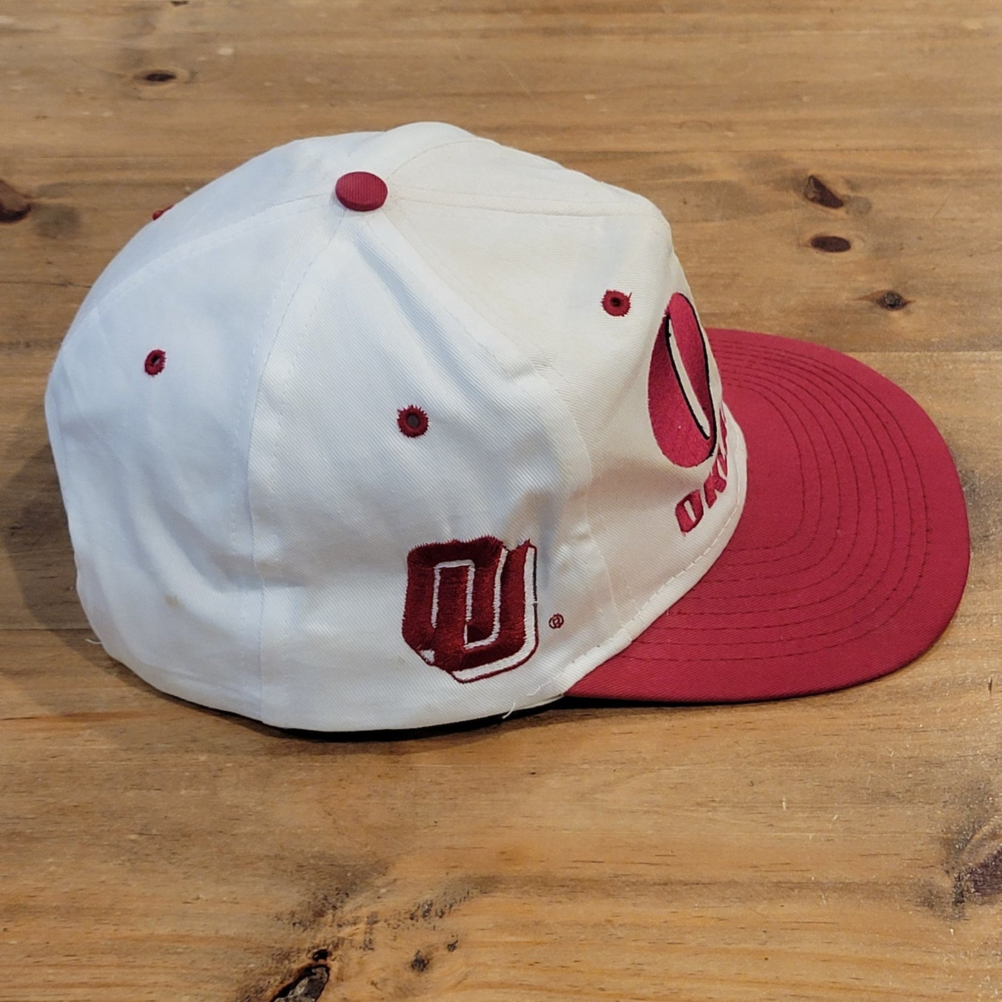 Vintage Oklahoma Sooners OU Hat Snapback 90s Logo 7 Competitor Retro White