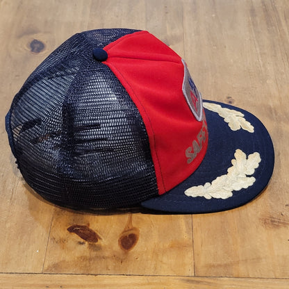 Vintage American Airlines Safety First Trucker Hat Scramble Eggs 80s Jet Plane