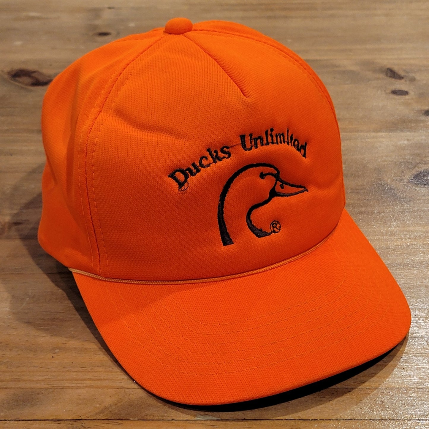 Vintage Ducks Unlimited Hat Strapback Blaze Orange  DU 90s Embroidered Duck