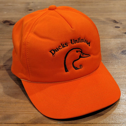 Vintage Ducks Unlimited Hat Strapback Blaze Orange  DU 90s Embroidered Duck