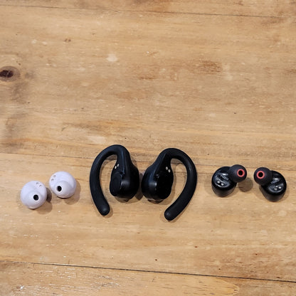 Lot of 3 Earbuds Bluetooth Wireless Onn Over Ear Hook Jalab Go pop Tozo T6