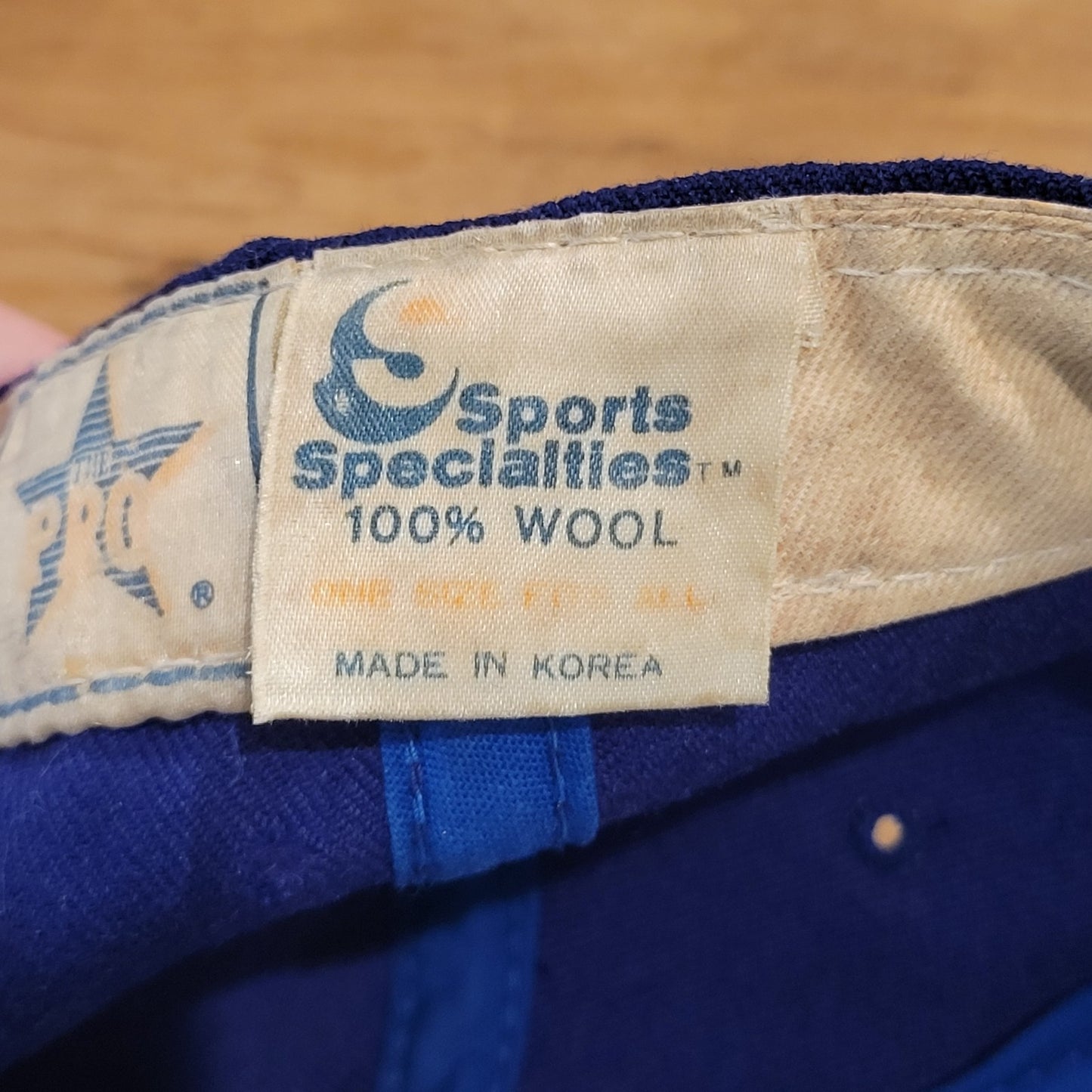 Vintage Denver Broncos Hat Sports Specialties Single Script Wool Blue Korea