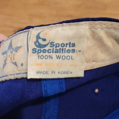 Vintage Denver Broncos Hat Sports Specialties Single Script Wool Blue Korea