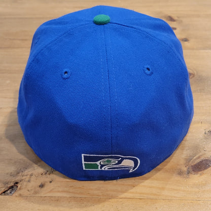 Seattle Seahawks Hat New Era Size 7 1/8 Fitted 59Fifty NFL Blue Green