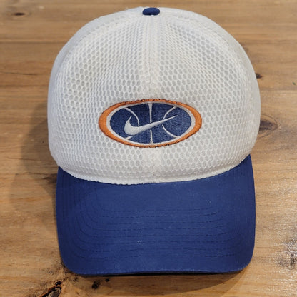 Vintage Nike Basketball Hat Cap Snapback Mesh Swoosh White Blue One Size