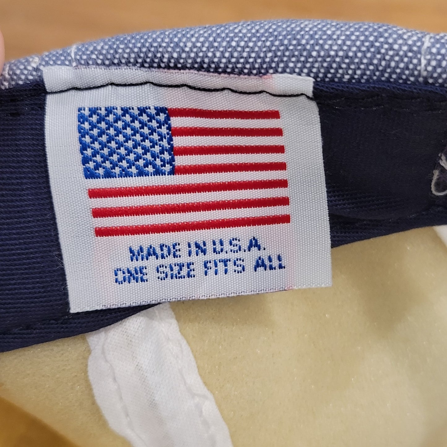 Vintage Irving Materials Denim Trucker Hat Snapback Big Patch imi Made USA Foam