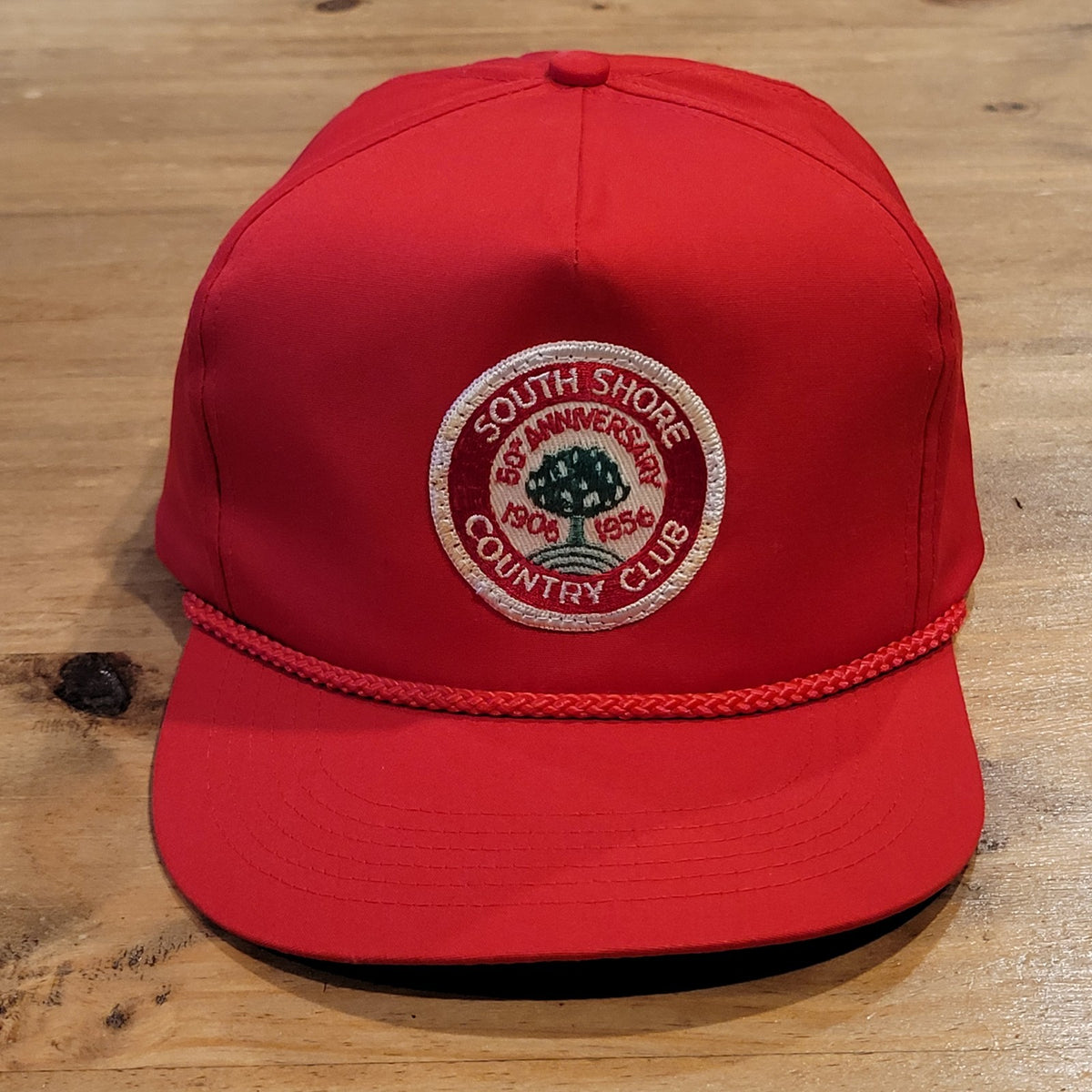Vintage South Shore Country Club Hat Snapback Red Rope Patch Golf Hingham MA