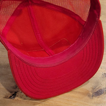 Vintage Johnson Outboards Motor Hat Snapback Red Fish Boating Patch Trucker