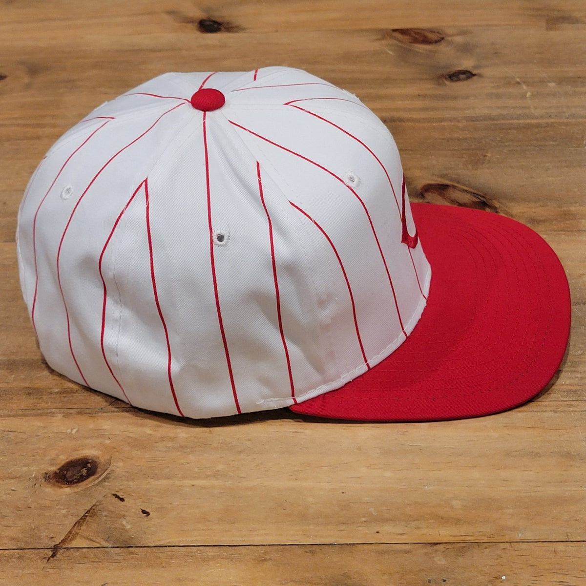 Vintage Cincinnati Reds Hat New Era Snapback White Red Pinstripe 90s Pro Model