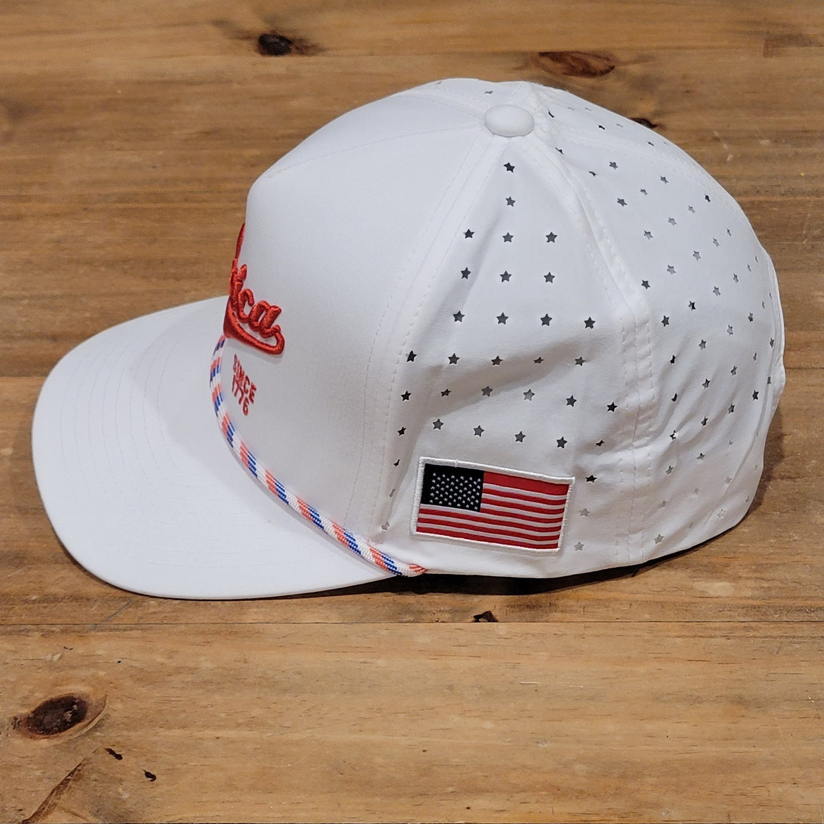 Valor Golf Merica Since 1776 USA Golfer Snapback White Rope Adjustable