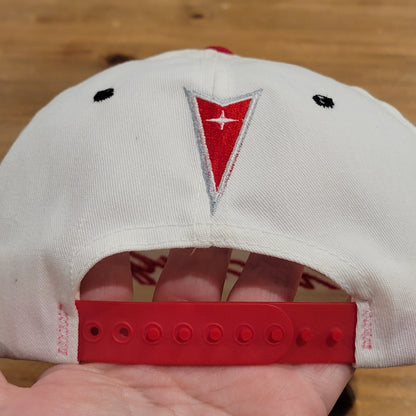 Vintage Pontiac Racing Hat Snapback White Spell Out 90s Car Race Made USA