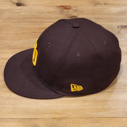 San Diego Padres Hat New era Size 7 1/4 Fitted 59Fifty Brown MLB On Field