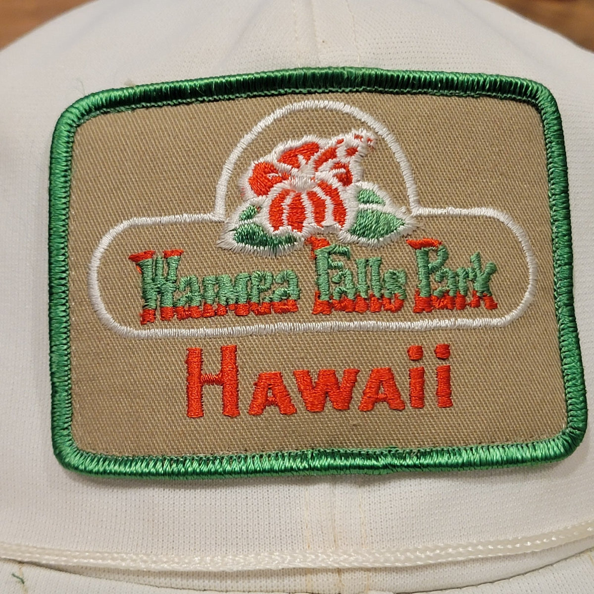Vintage Waimea Falls Park Hawaii Trucker Hat Snapback White Patch 80s