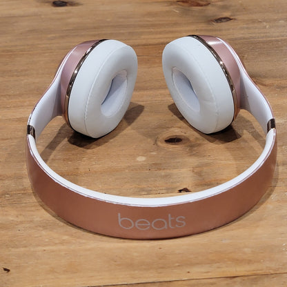 Beats Solo3 Wireless On-Ear Headphones White Rose Gold A1796 Working Clean 1161